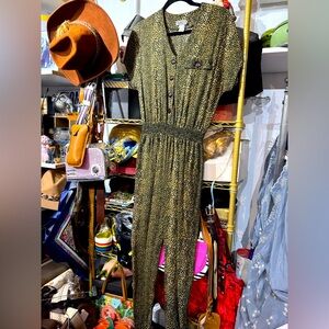 Vintage 80s TAURUS II leopard print jumpsuit // 12
